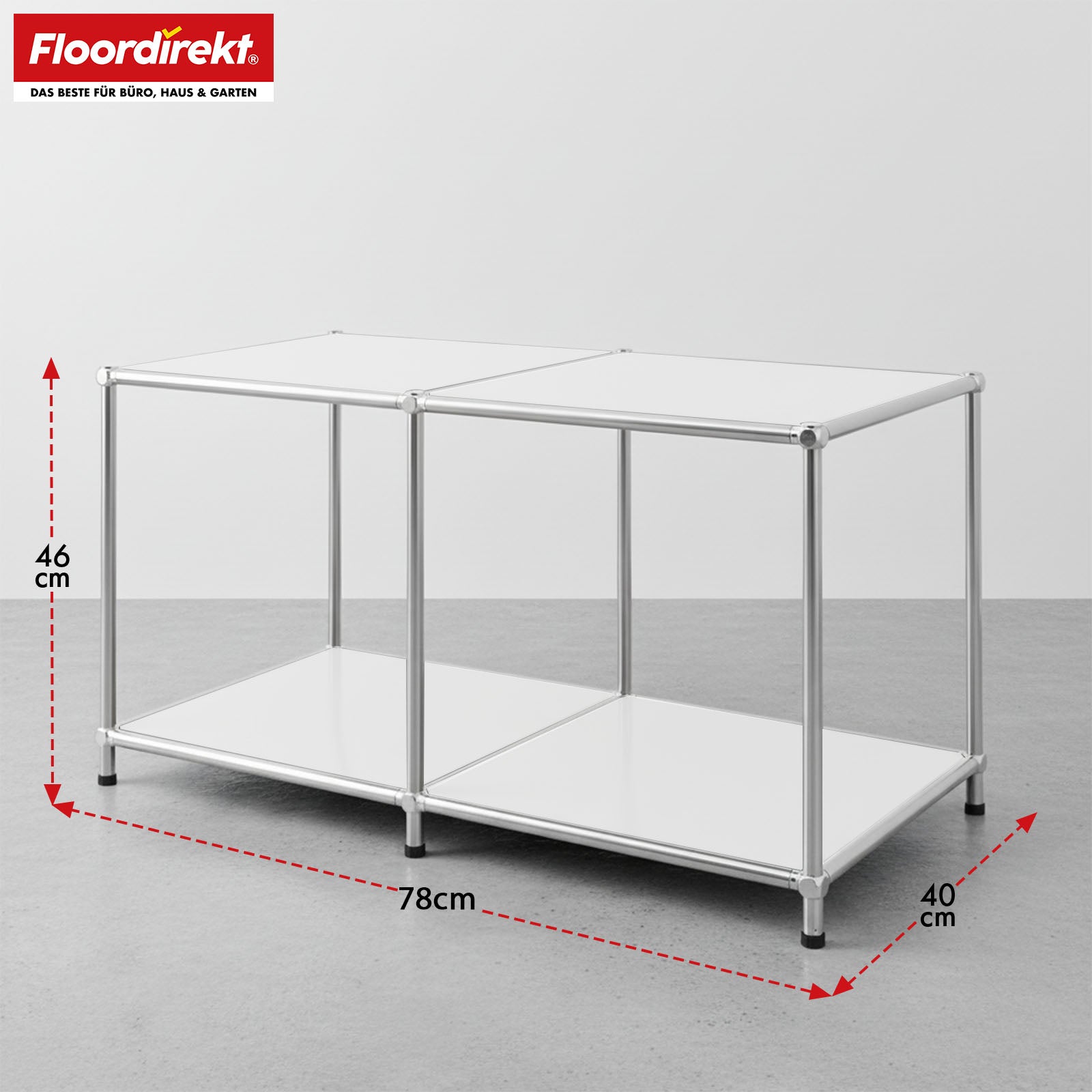 Metallreol | Concept Epure MK-016 | Skænk og opbevaringsreol med åbne hylder | Fås i flere farver