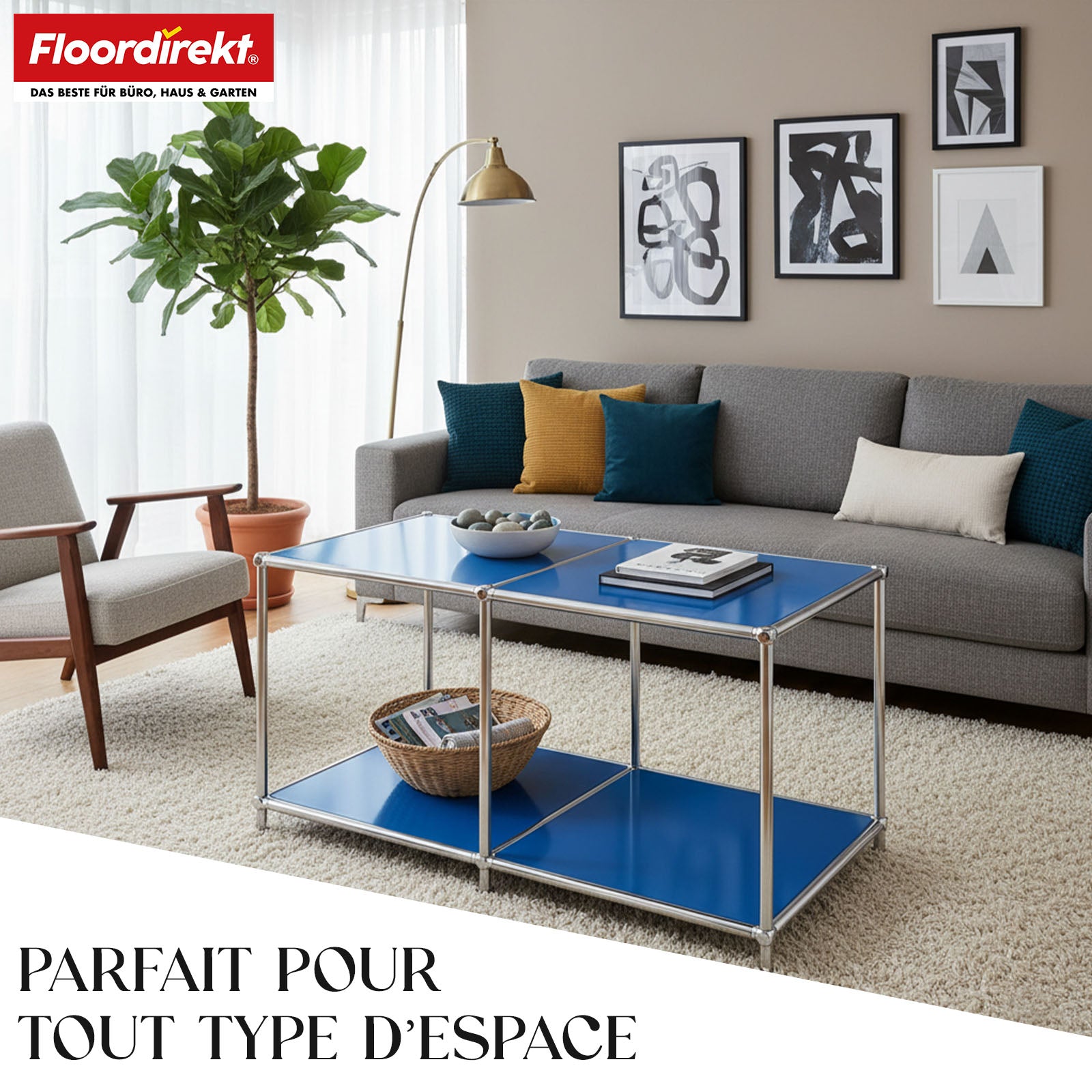 Metallreol | Concept Epure MK-016 | Skænk og opbevaringsreol med åbne hylder | Fås i flere farver