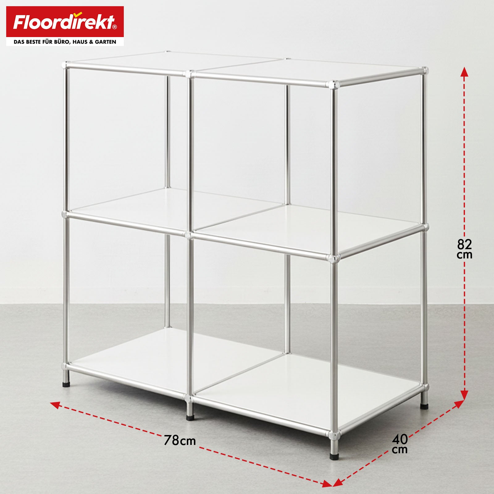 Metallreol | Concept Epure MK-027 | Åben 3-etagers skænk og opbevaringsreol | Fås i flere farver