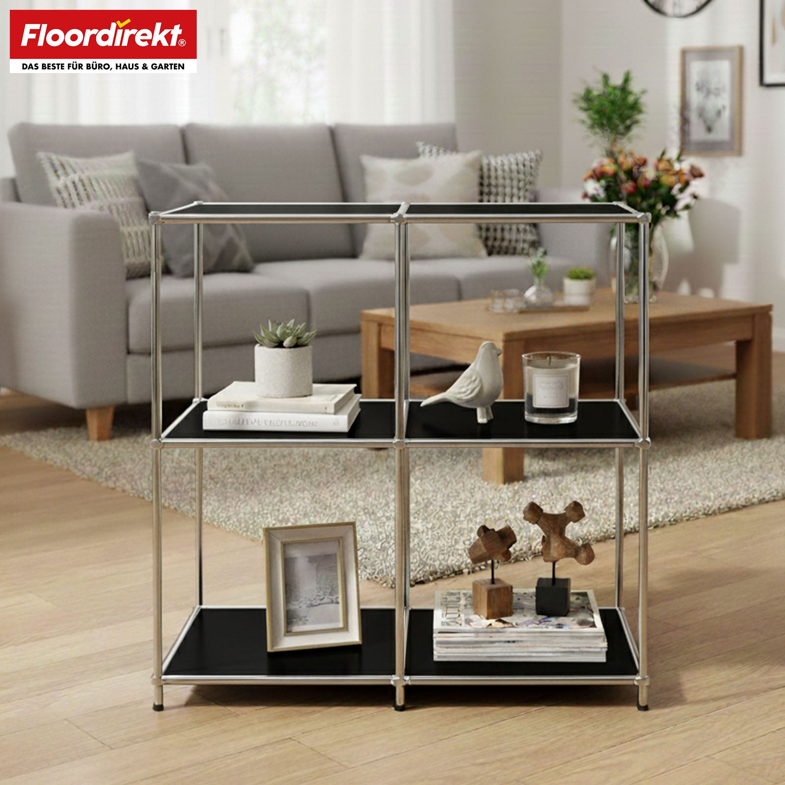 Metallreol | Concept Epure MK-027 | Åben 3-etagers skænk og opbevaringsreol | Fås i flere farver