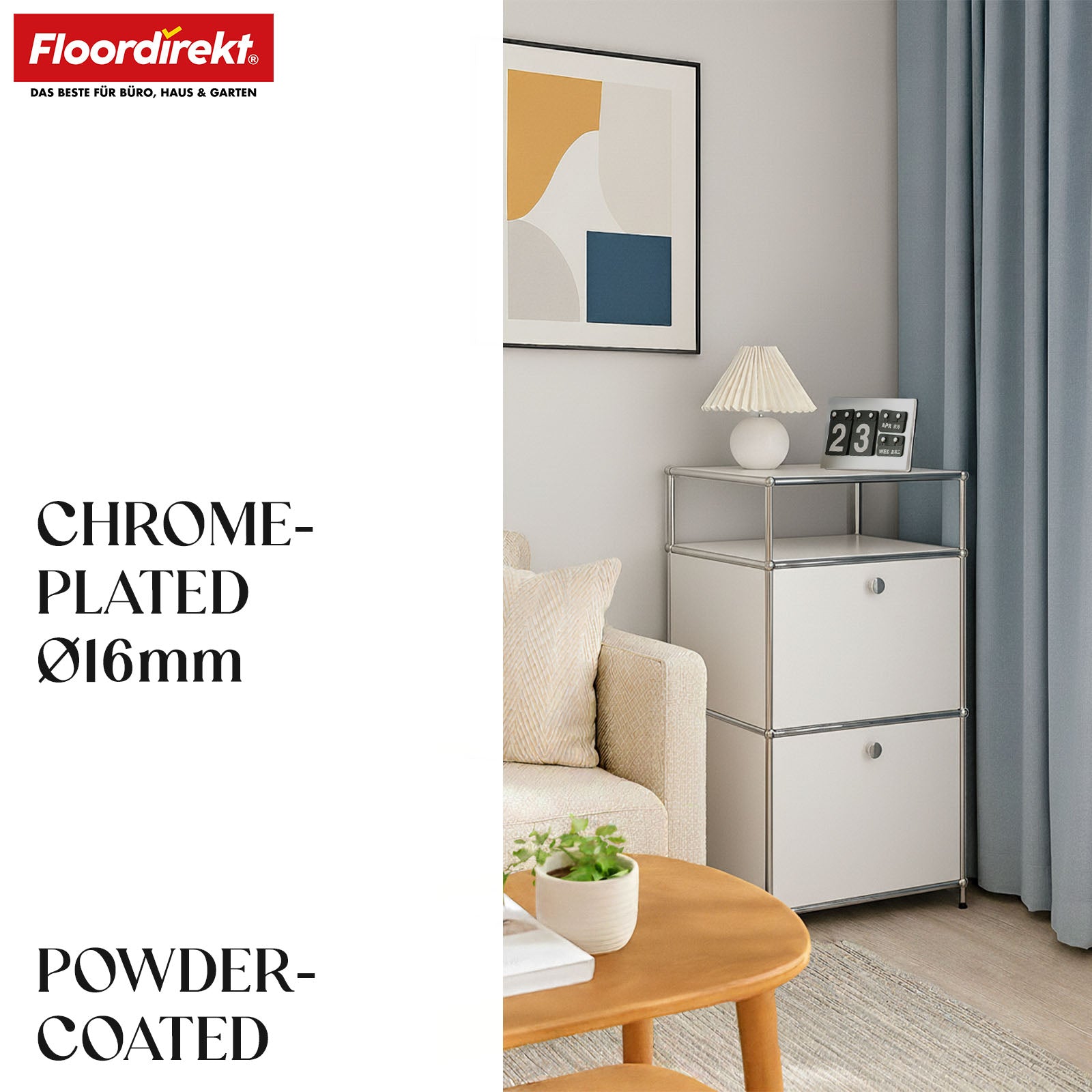 Metallreol | Concept Epure MK-120 | Opbevaringsreol med aflåselige rum, åbent rum og hylde | Fås i flere farver