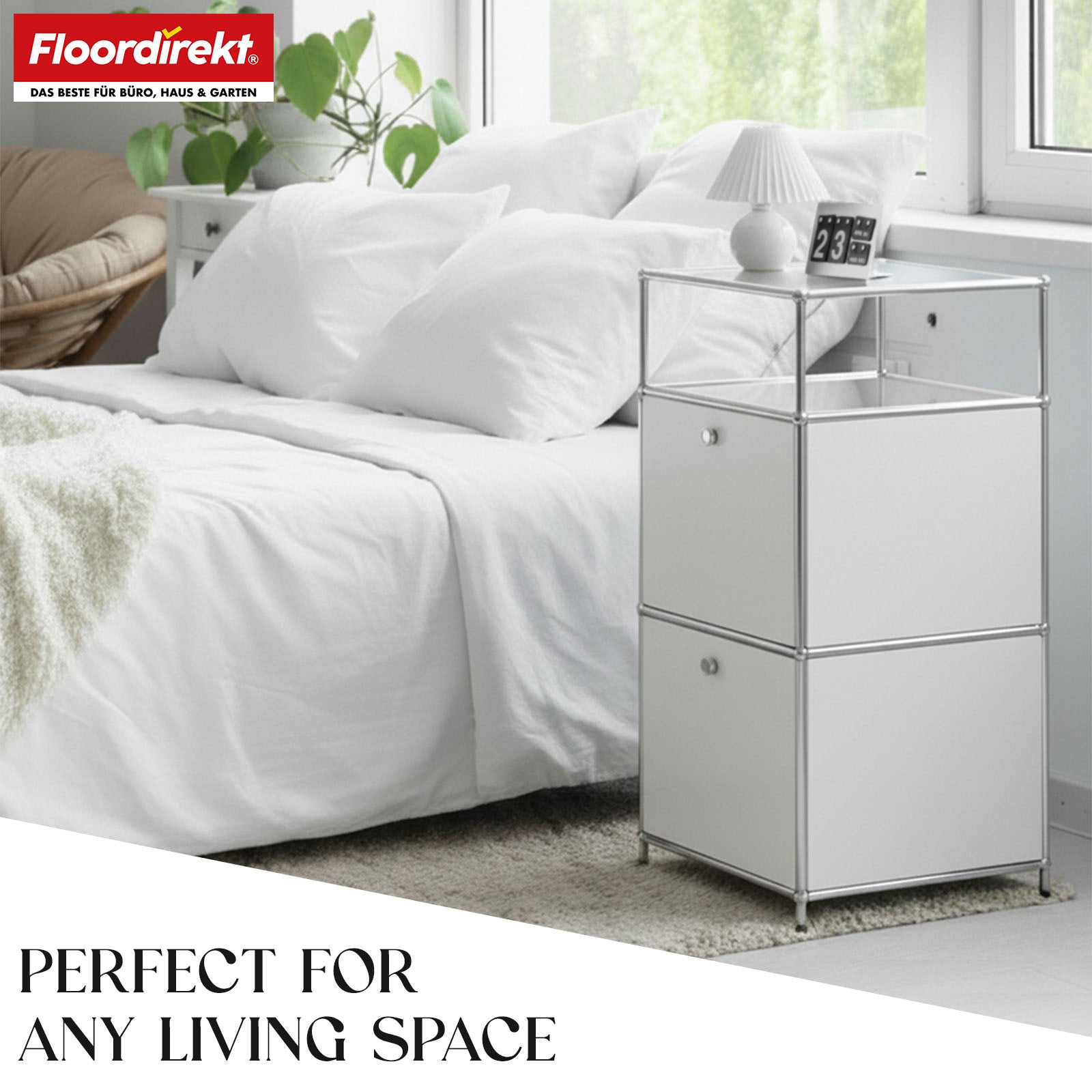 Metallreol | Concept Epure MK-120 | Opbevaringsreol med aflåselige rum, åbent rum og hylde | Fås i flere farver