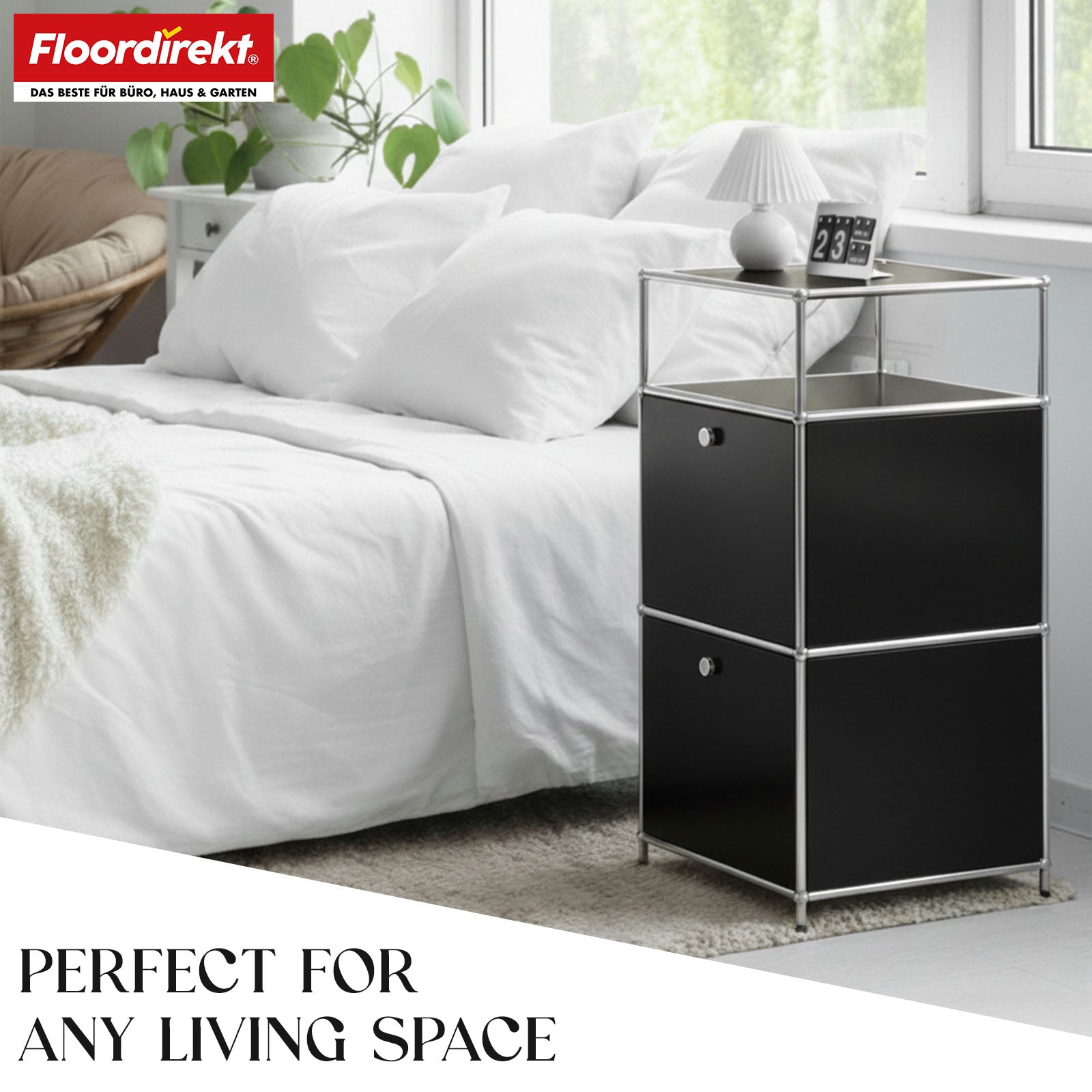 Metallreol | Concept Epure MK-120 | Opbevaringsreol med aflåselige rum, åbent rum og hylde | Fås i flere farver