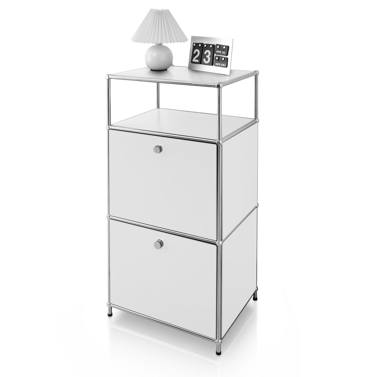 Metallreol | Concept Epure MK-120 | Opbevaringsreol med aflåselige rum, åbent rum og hylde | Fås i flere farver