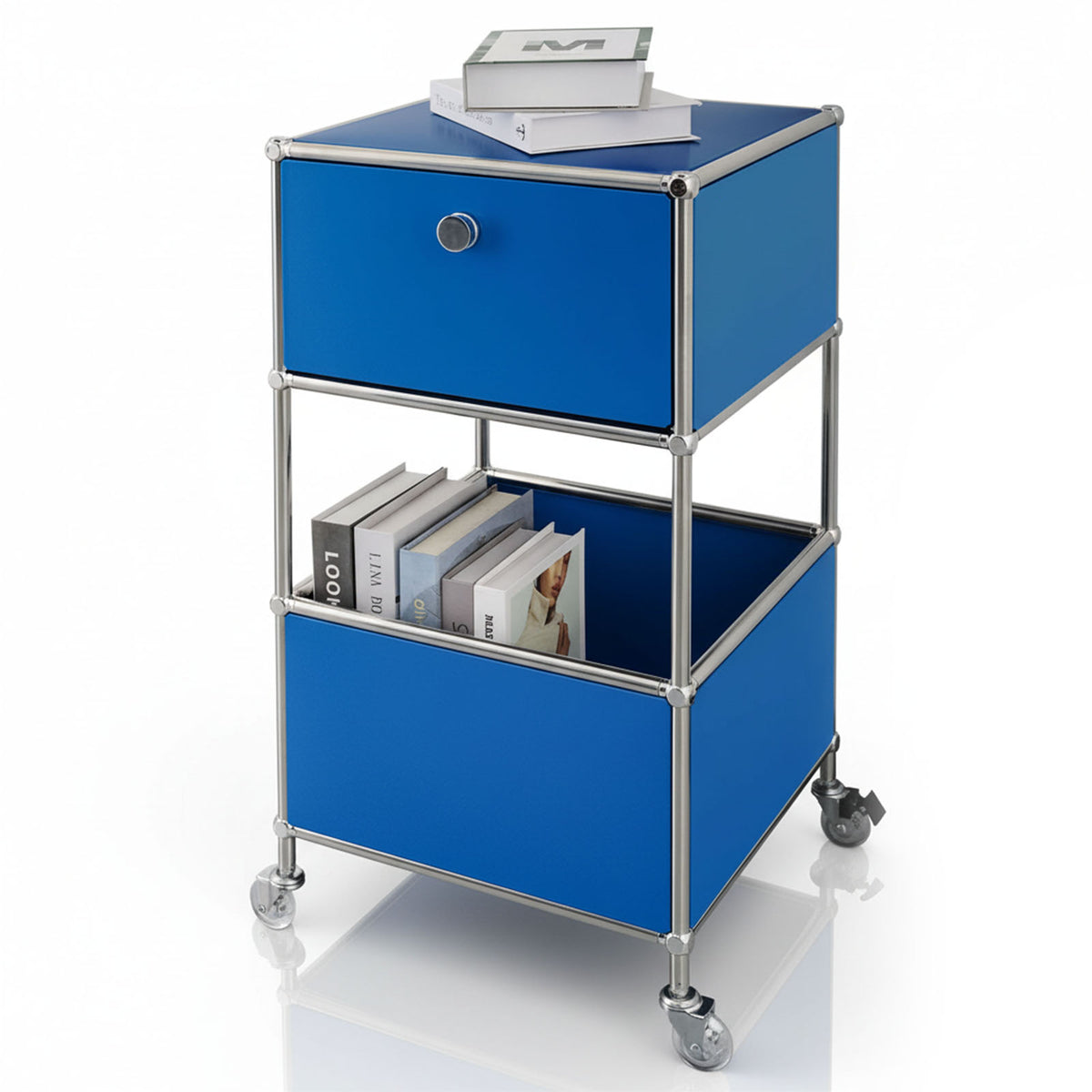 Metallreol | Concept Epure MK-145 | 3-etagers rullecontainer med skuffe og hylder | Fås i flere farver