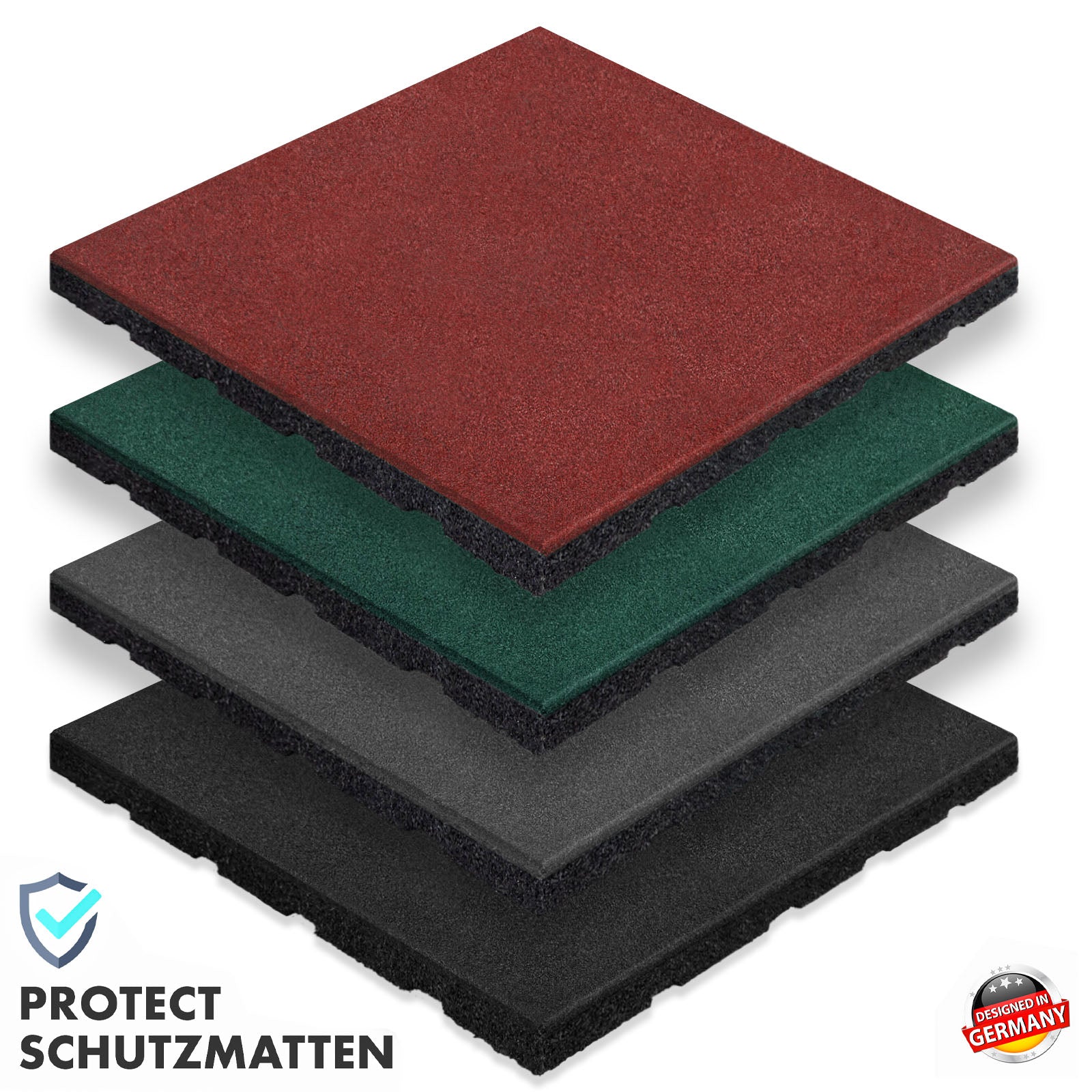 Faldbeskyttelsesmåtte | Play Protect | Skridsikker, robust gummi-gulvbeskyttelse | Forskellige tykkelser og farver | 50 x 50 cm