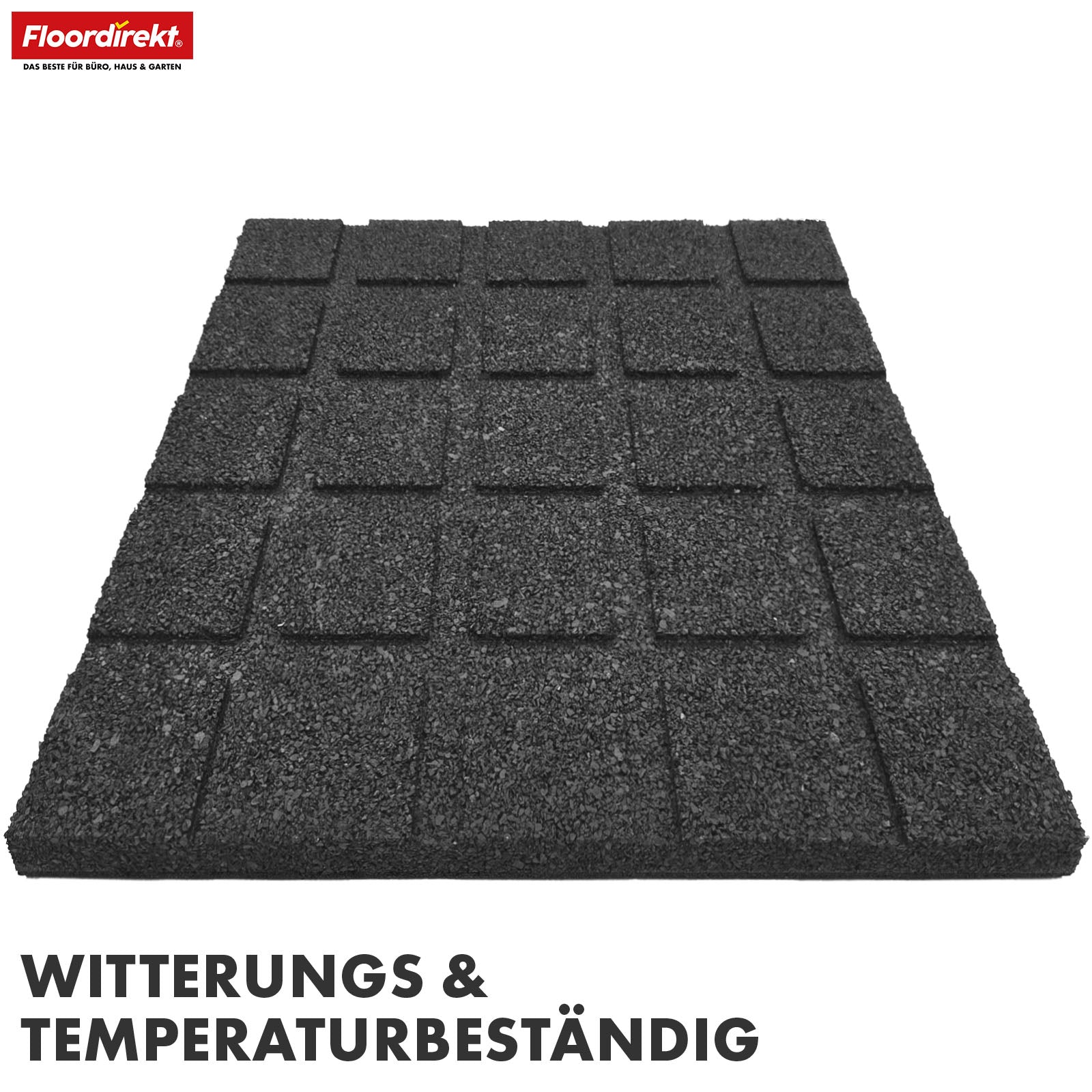 Faldbeskyttelsesmåtte | Play Protect | Skridsikker, robust gummi-gulvbeskyttelse | Forskellige tykkelser og farver | 50 x 50 cm