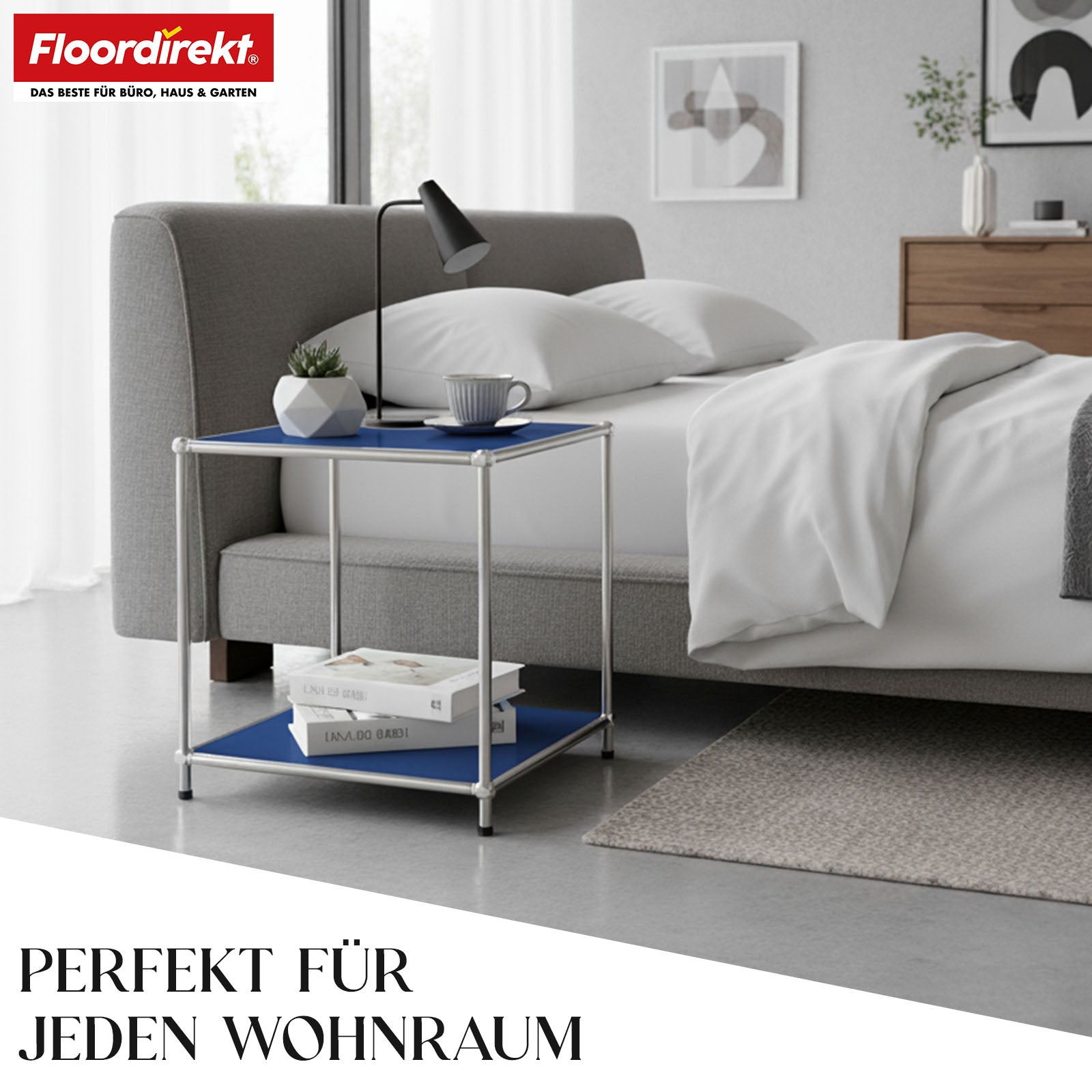 Metallreol | Concept Epure MK-012 | Åben side- og opbevaringsreol med 2 hylder | Fås i flere farver