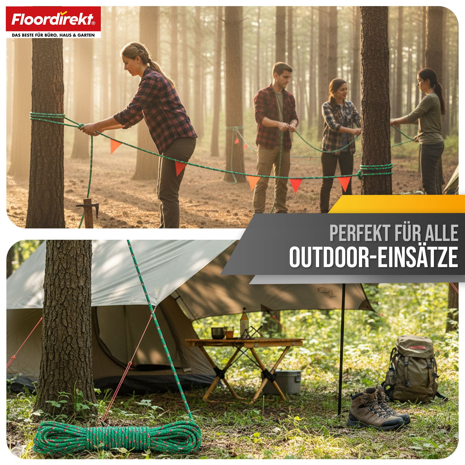 Polypropylen reb | K2 | Rivfast, UV-bestandigt og flydende universalreb | Fås i mange farver, tykkelser og længder