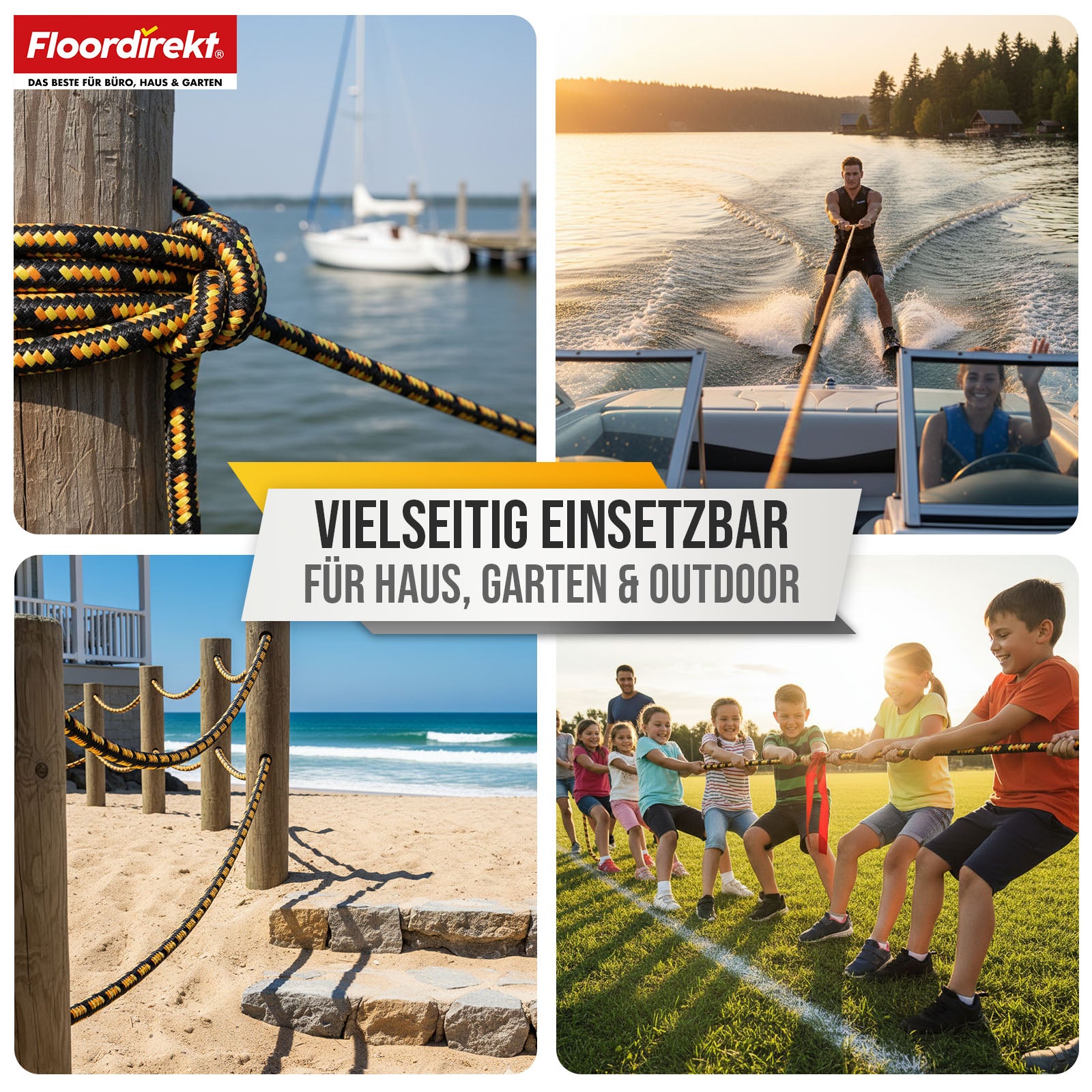 Polypropylen reb | K2 | Rivfast, UV-bestandigt og flydende universalreb | Fås i mange farver, tykkelser og længder