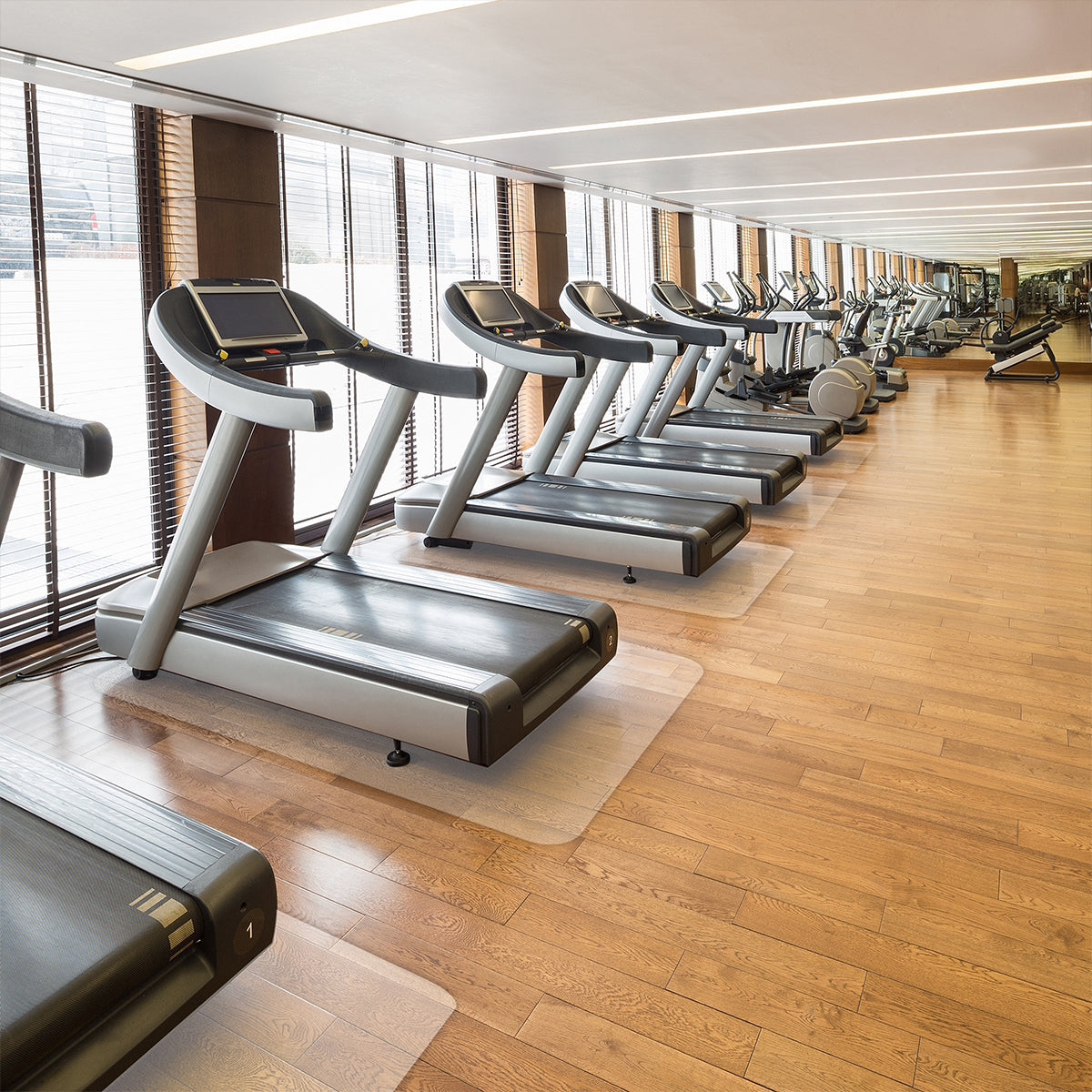 ✂ Gulvmåtte til fitnesscenter | Underlag til træningsudstyr | Transparent | Rektangulær