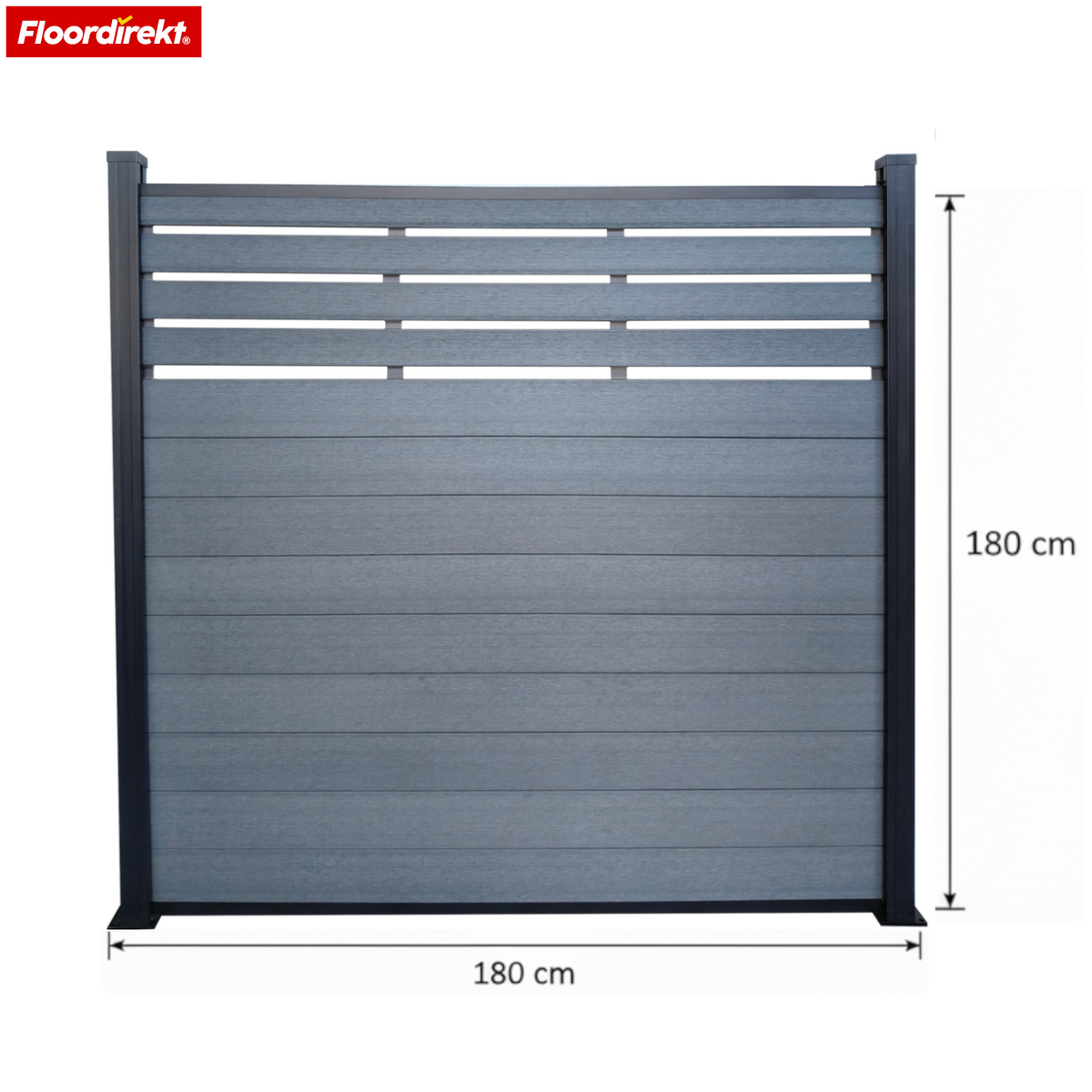 WPC Hegn | Elba | 180x180 cm Antracit | Vejrbestandigt, UV-stabilt & vedligeholdelsesfrit med aluminiumsstolper