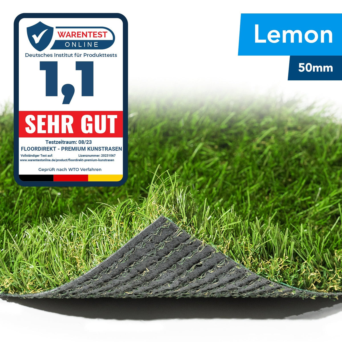 ✂ Artificial grass | Lemon | Arrow height: 50 mm | Weight: 3200 g/m²
