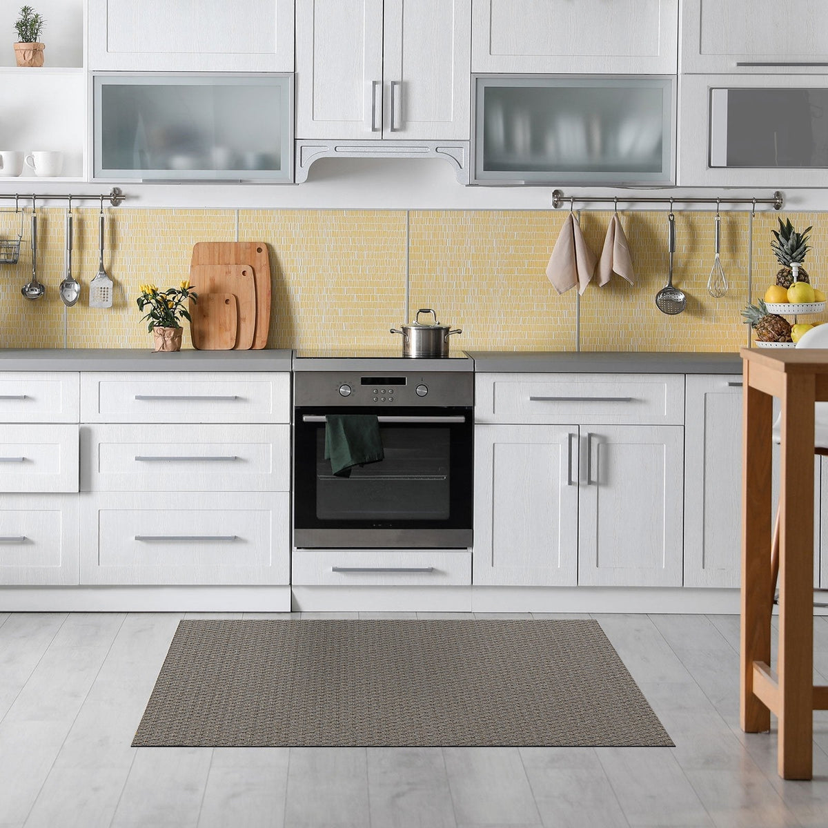 ✂ Vinyl køkkenløbermåtte | Vinyl køkkentæppe | Skridsikker, UV-resistent | Let at vedligeholde
