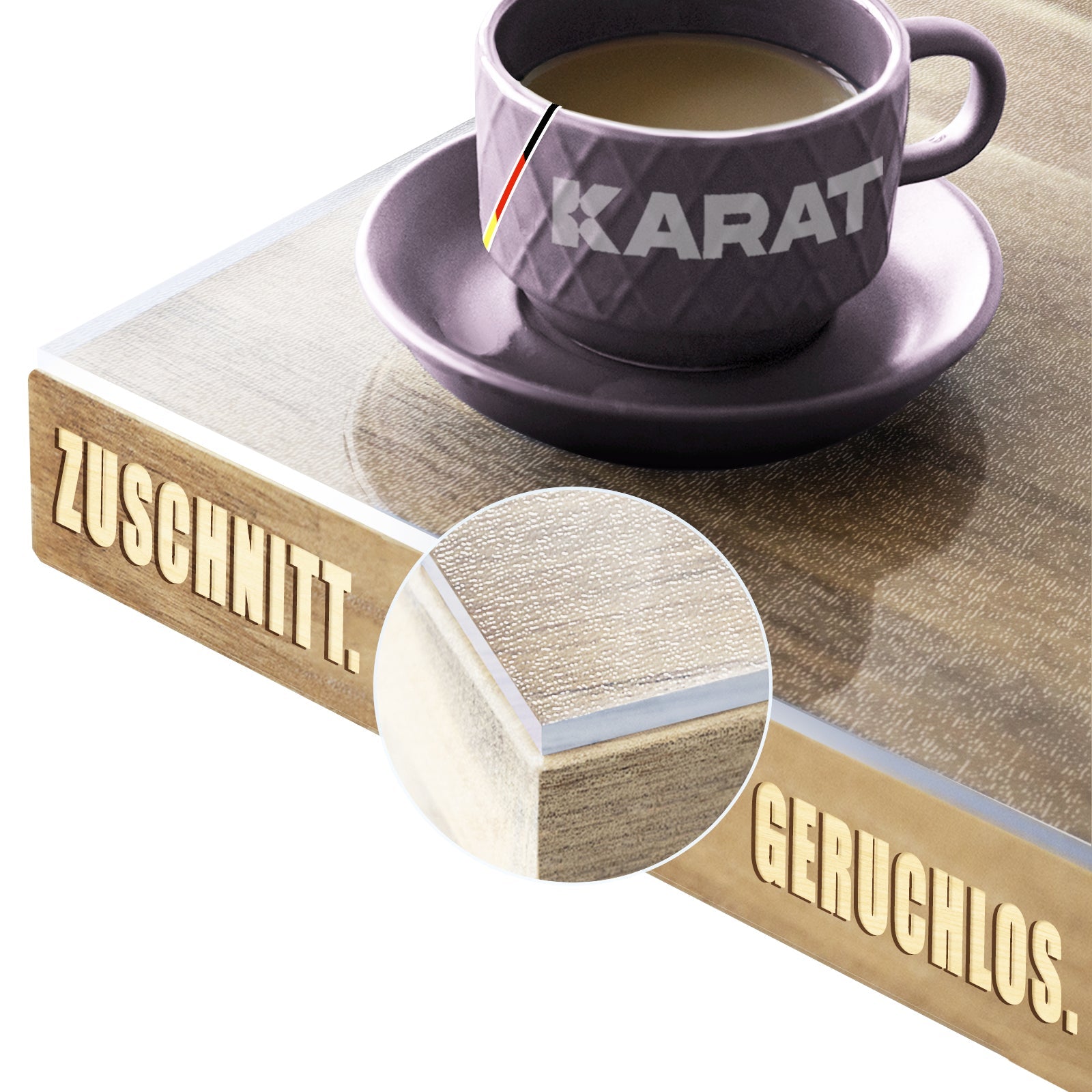 ✂ Bordfolie, transparent, mat med lige snit | Imperial | Skridsikker, vandtæt beskyttelsesfolie til borde | Individuel tilskæring efter mål