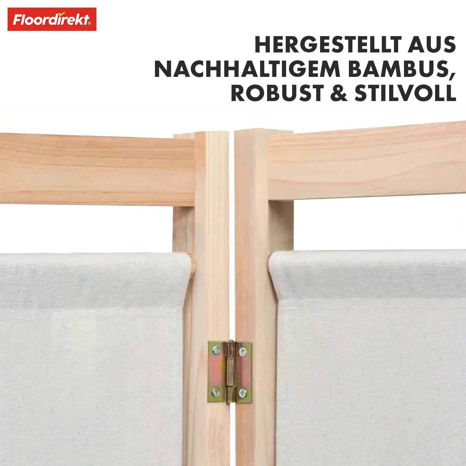 Bamboo partition | Tennessee | 3-part, flexible room divider made of bamboo and fabric