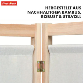 Bamboo partition | Tennessee | 3-part, flexible room divider made of bamboo and fabric