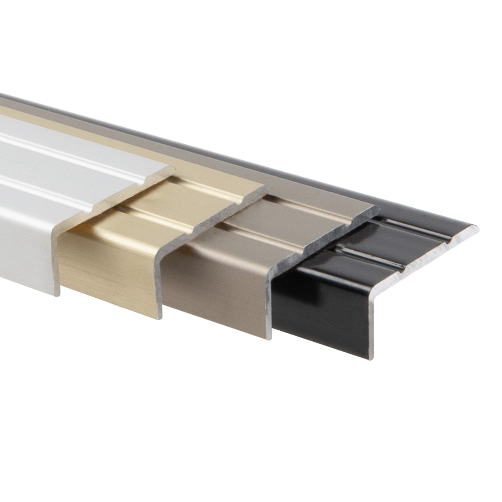 Kantprofil | Til trin, trapper og reposer | Aluminium | 24,5 x 10 mm