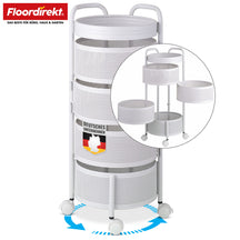 Rullevogn | Henry | Køkkenvogn i stål med hjul | Serveringsvogn | 3 eller 5 etager | Hvid & sort