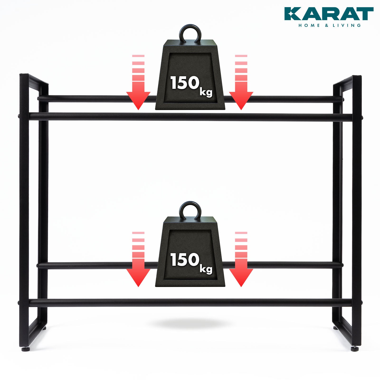 Bottle Crate Stand Kenji | Robust storage shelf for the office, kitchen, garage or entrance | Black | Available in 2 sizes