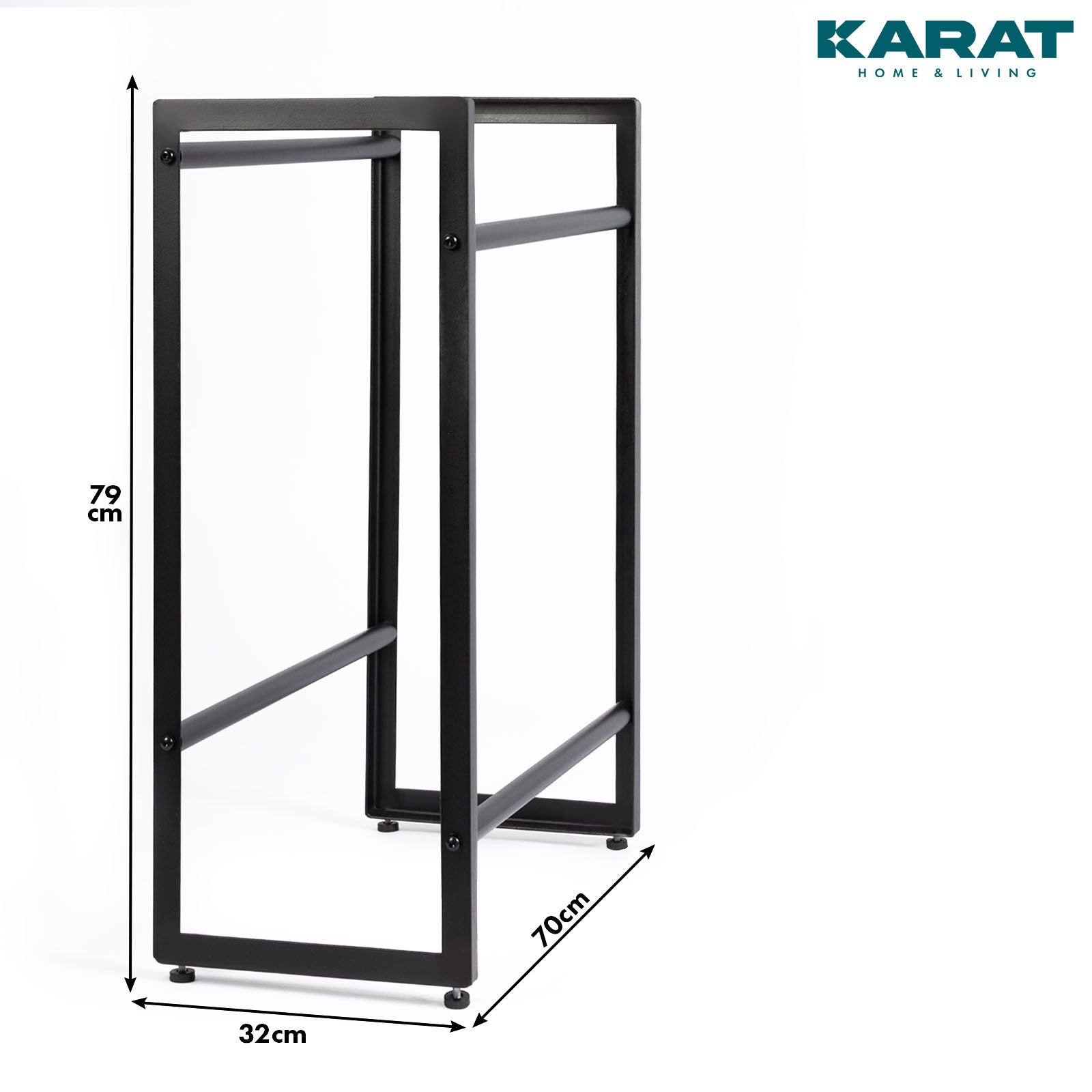 Bottle Crate Stand Kenji | Robust storage shelf for the office, kitchen, garage or entrance | Black | Available in 2 sizes