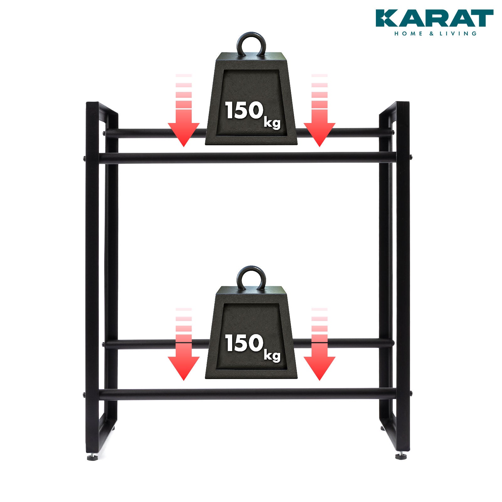 Bottle Crate Stand Kenji | Robust storage shelf for the office, kitchen, garage or entrance | Black | Available in 2 sizes