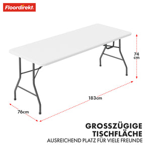 Klapbord | Akita | Holdbart og vejrbestandigt bord til hjem, have og camping | 183 x 76 cm