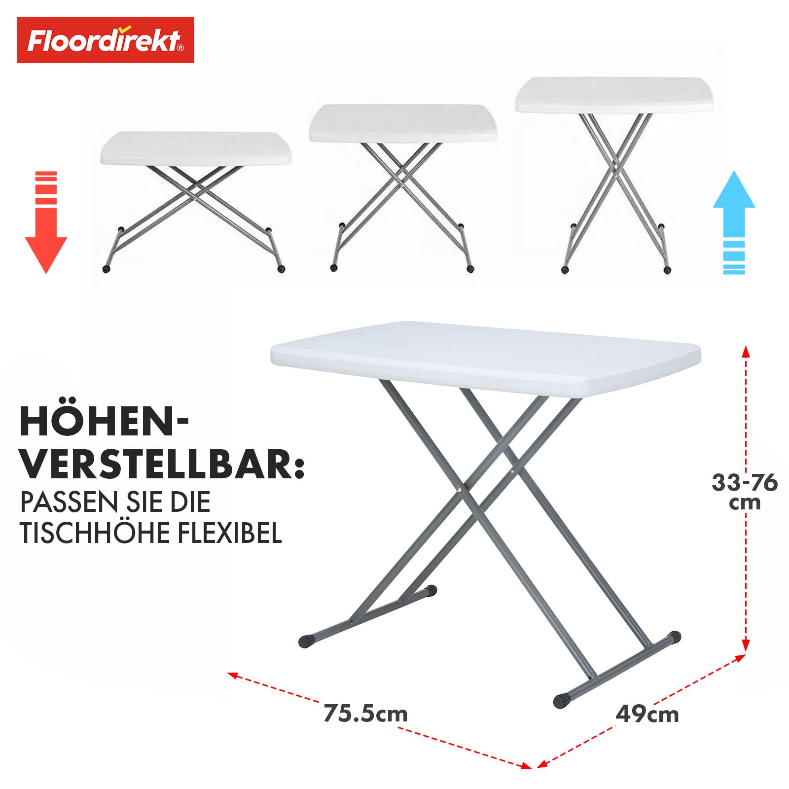 Klapbord | Nara | Alsidigt, stabilt og pladsbesparende til enhver lejlighed | 75,5 x 49 cm