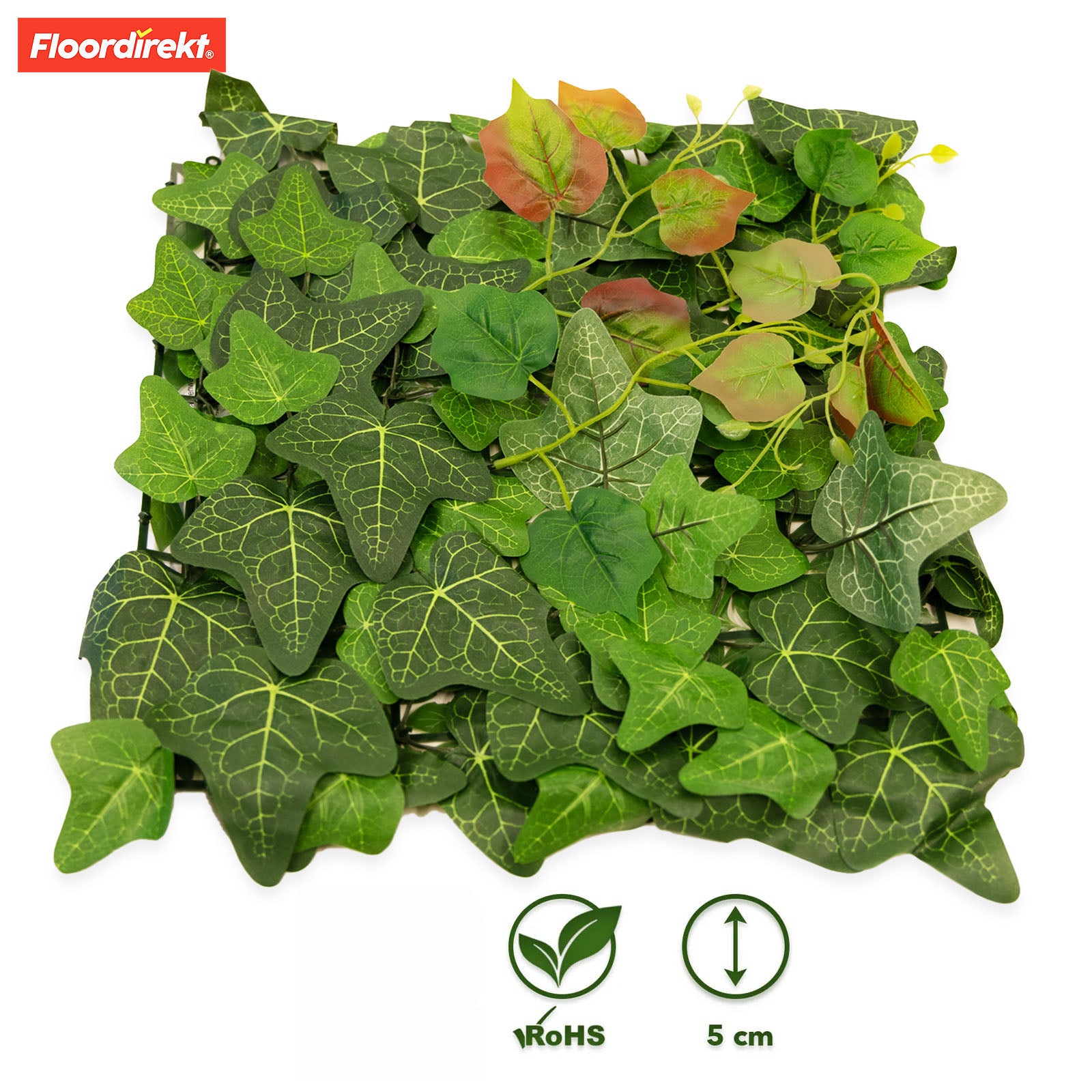 Plantevæg | Ivy | Langtidsholdbar kunstig plante med efeublade til moderne indretning | 33 x 33 cm