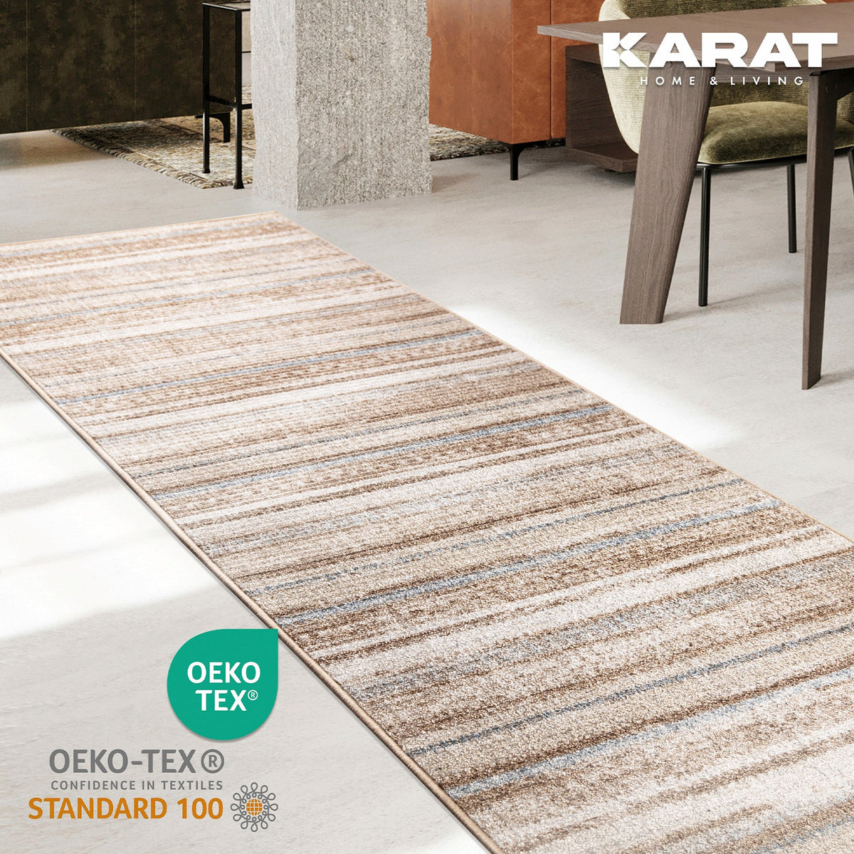 ✂ Tæppeløber efter mål | Amalfi | Moderne stuetæppe | Bredde: 80 cm