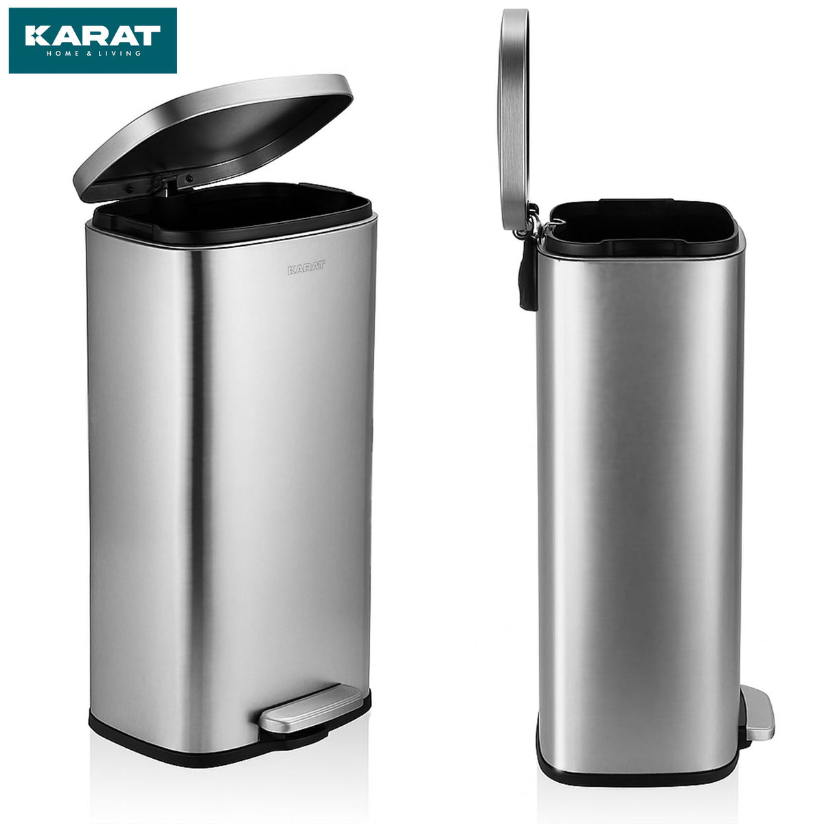 Affaldsspand | Dustin | Rustfrit stål | Med automatisk lukning | 30 - 50 liter