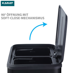 Affaldsspand | Jack | 30 L kapacitet | 2-vejs affaldssortering | soft-close & pedal | rustfrit stål eller sort