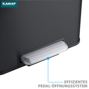 Affaldsspand | Jack | 30 L kapacitet | 2-vejs affaldssortering | soft-close & pedal | rustfrit stål eller sort