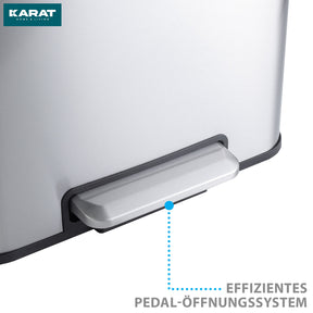 Affaldsspand | Jack | 30 L kapacitet | 2-vejs affaldssortering | soft-close & pedal | rustfrit stål eller sort
