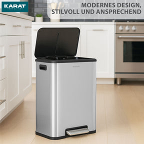 Affaldsspand | Jack | 30 L kapacitet | 2-vejs affaldssortering | soft-close & pedal | rustfrit stål eller sort