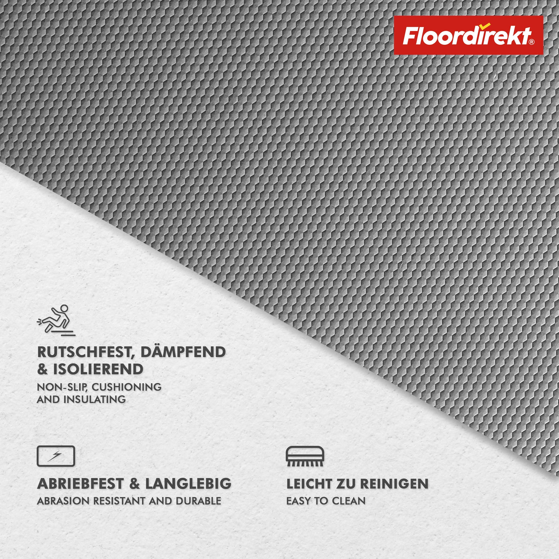 PVC-gulvbelægning | Hexagon | Robust 2 mm vinylgulv, nemt at vedligeholde og skridsikkert | Fås i flere farver