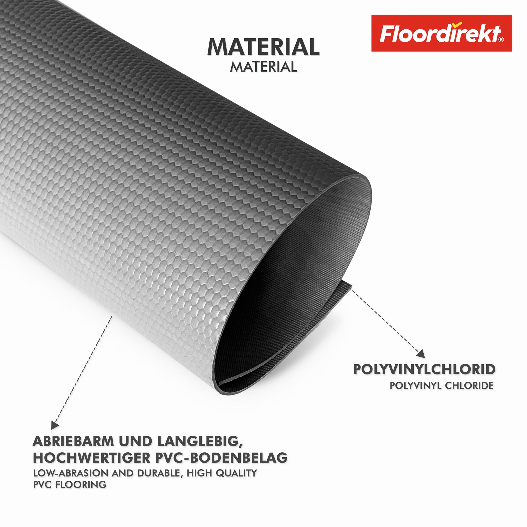 PVC-gulvbelægning | Hexagon | Robust 2 mm vinylgulv, nemt at vedligeholde og skridsikkert | Fås i flere farver