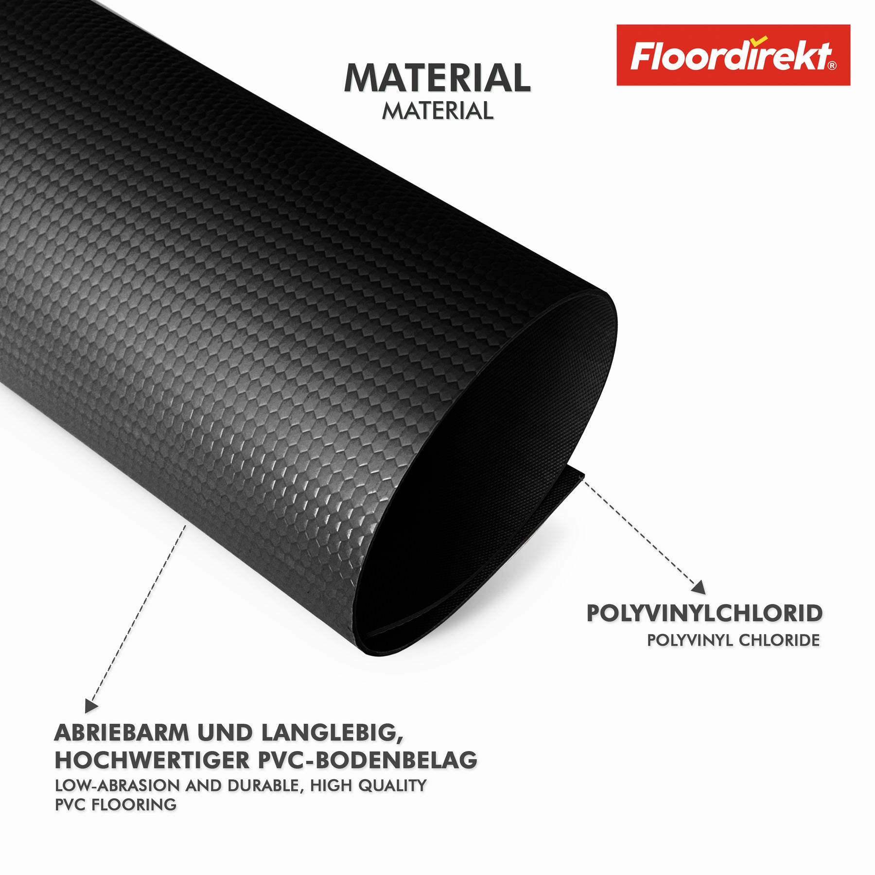PVC-gulvbelægning | Hexagon | Robust 2 mm vinylgulv, nemt at vedligeholde og skridsikkert | Fås i flere farver