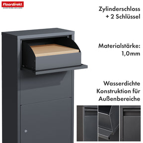 Pakkeboks | Clement | Praktisk pakkeboks med klapsystem og lås | Vejrbestandig og nem at montere