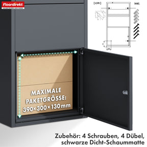 Pakkeboks | Clement | Praktisk pakkeboks med klapsystem og lås | Vejrbestandig og nem at montere