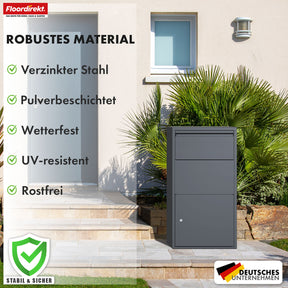 Pakkeboks | Clement | Praktisk pakkeboks med klapsystem og lås | Vejrbestandig og nem at montere