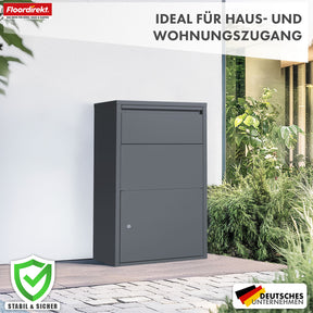 Pakkeboks | Clement | Praktisk pakkeboks med klapsystem og lås | Vejrbestandig og nem at montere