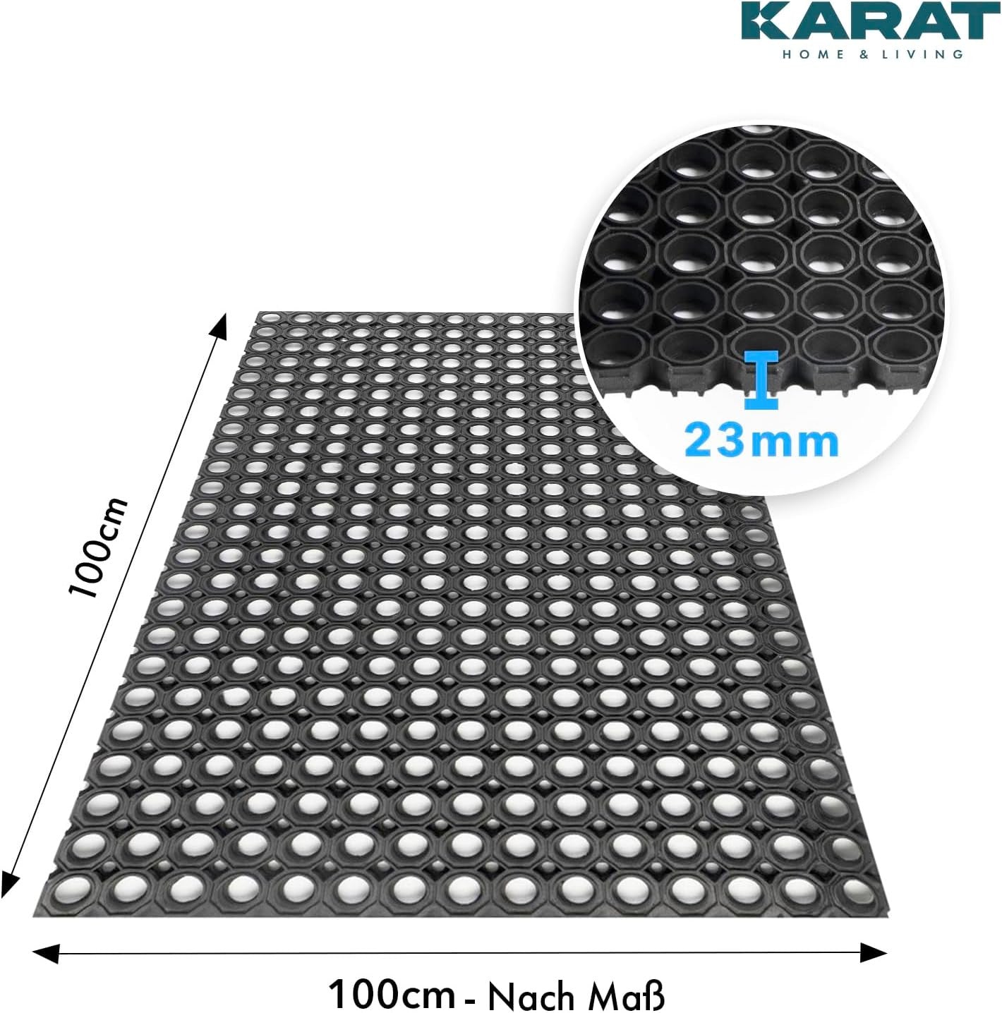 Octagonal Ring Rubber Mat | Thickness: 23 mm | Weatherproof non-slip mat