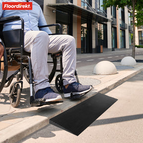 Tærskelrampe | Denali | Skridsikker kørestolsrampe til barrierefri adgang | 90 x 15 x 2 cm