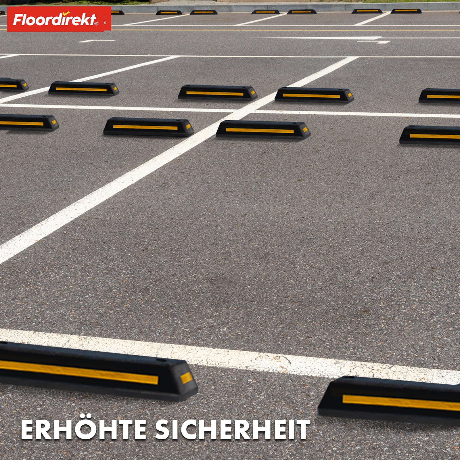 Parkeringsbom | Fuji | Robust og vejrbestandig løsning med høj synlighed til sikker parkering | 56 x 10 x 15 cm