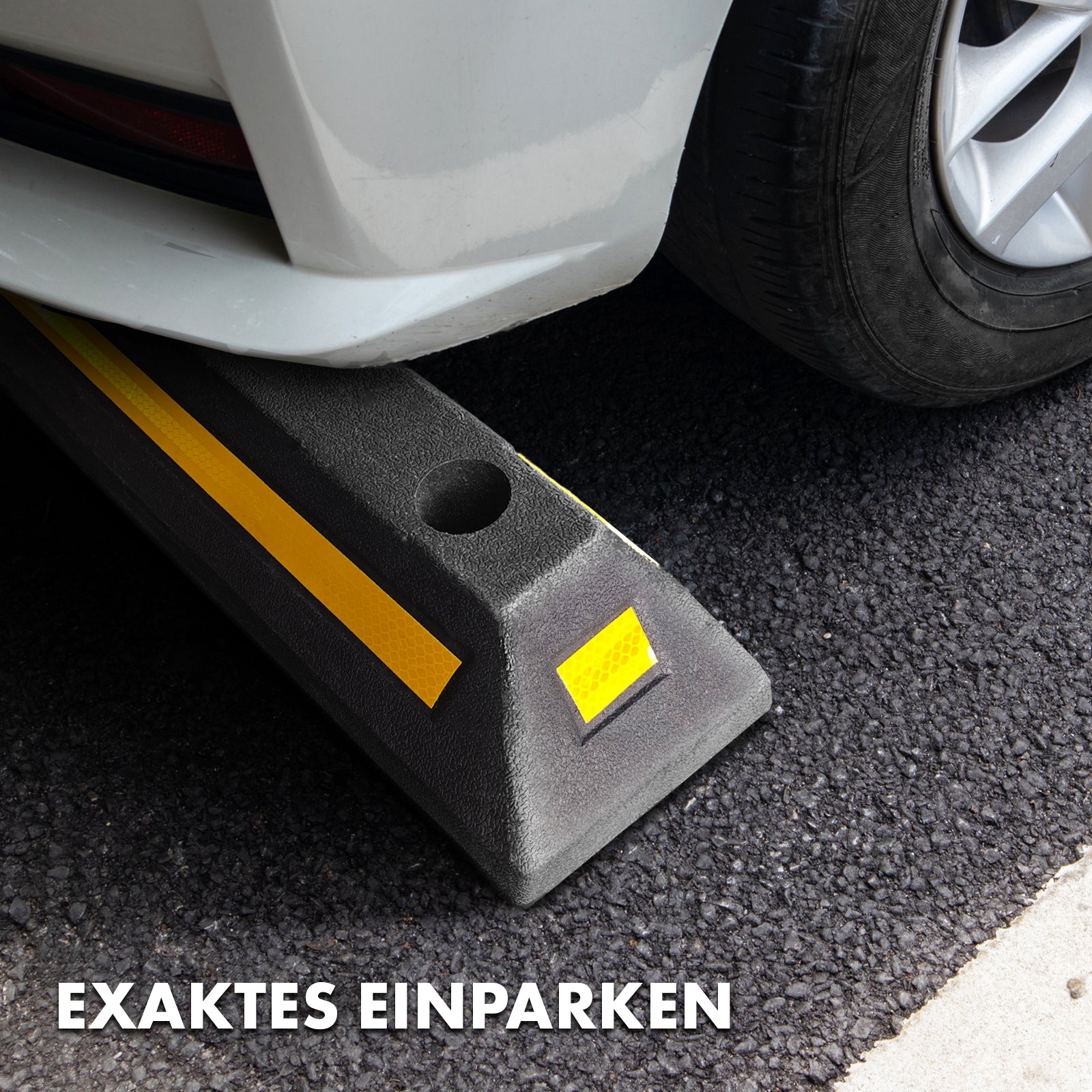 Parkeringsbom | Fuji | Robust og vejrbestandig løsning med høj synlighed til sikker parkering | 56 x 10 x 15 cm