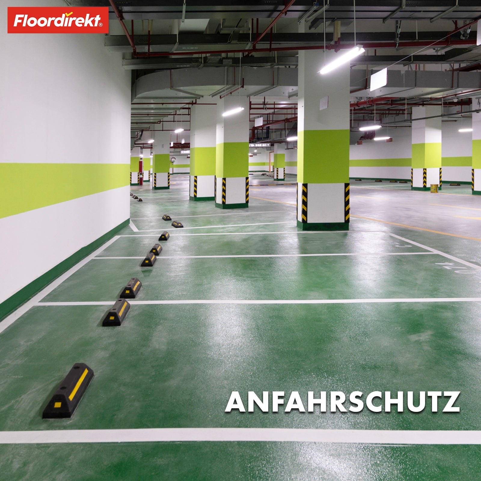 Parkeringsbom | Fuji | Robust og vejrbestandig løsning med høj synlighed til sikker parkering | 56 x 10 x 15 cm