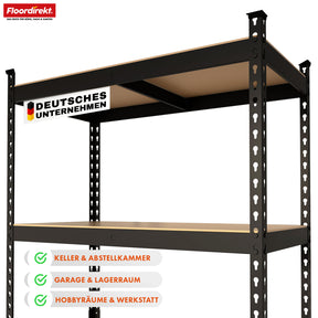 Heavy-duty reol | Rhino | Opbevaringsreol med 5 hylder | 1050 kg belastningskapacitet | Innovativt plug-in system | I forskellige farver og størrelser