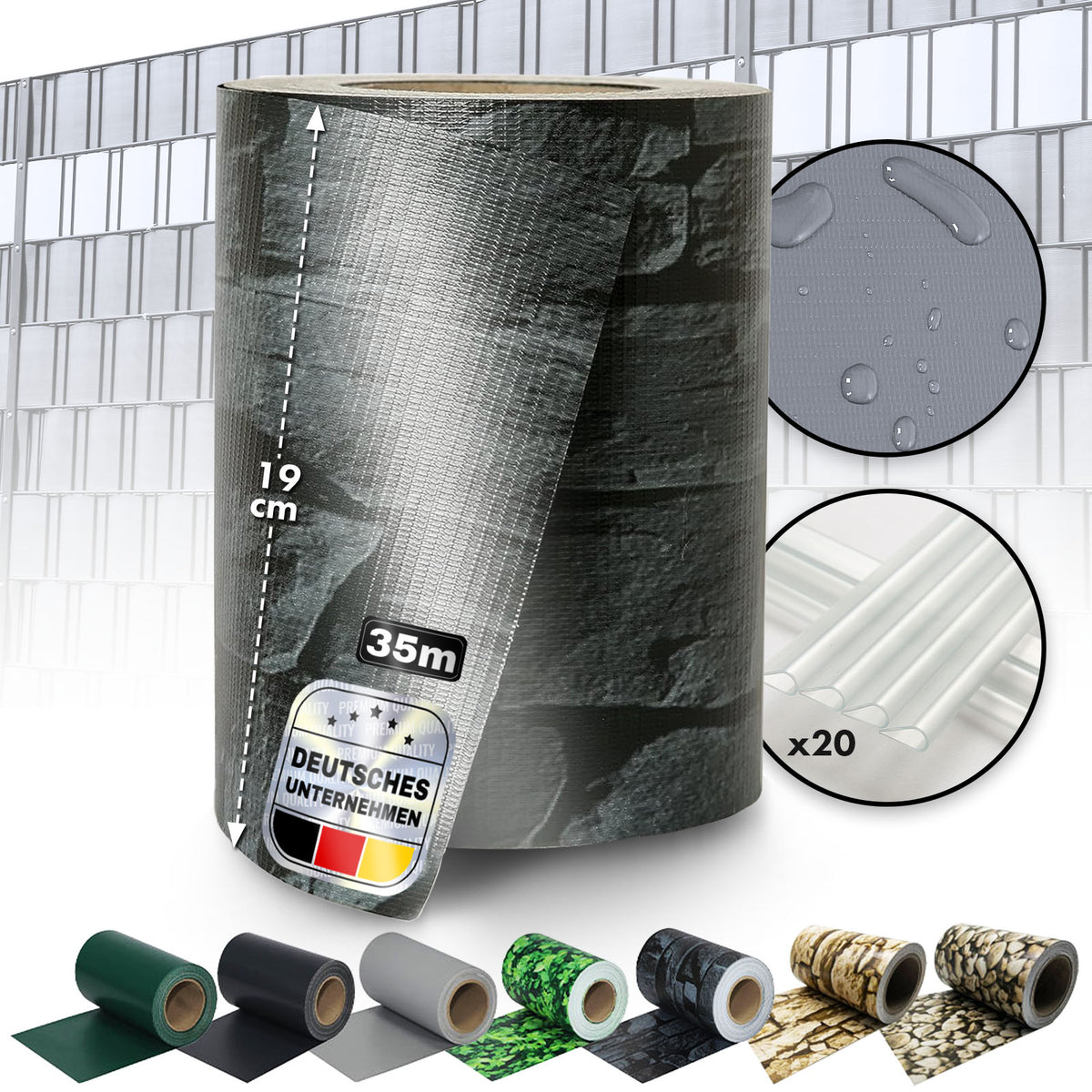 PVC Privacy Strips | Til nethegn | Privacy Screen Rolls i forskellige designs