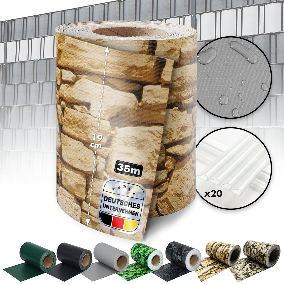 PVC Privacy Strips | Til nethegn | Privacy Screen Rolls i forskellige designs